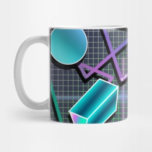 90s Trapper Binder Keeper Geometric Grid Tron Pattern 80s Retro Mug